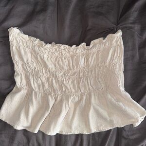Cream Ruffled Women's Top